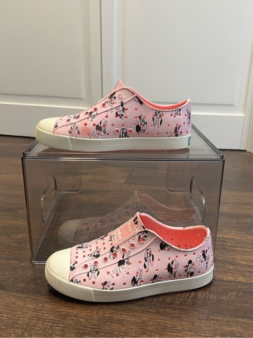 Native X Disney Jefferson Slip-On Shoes With Pink Minnie Mouse Print Size C 13